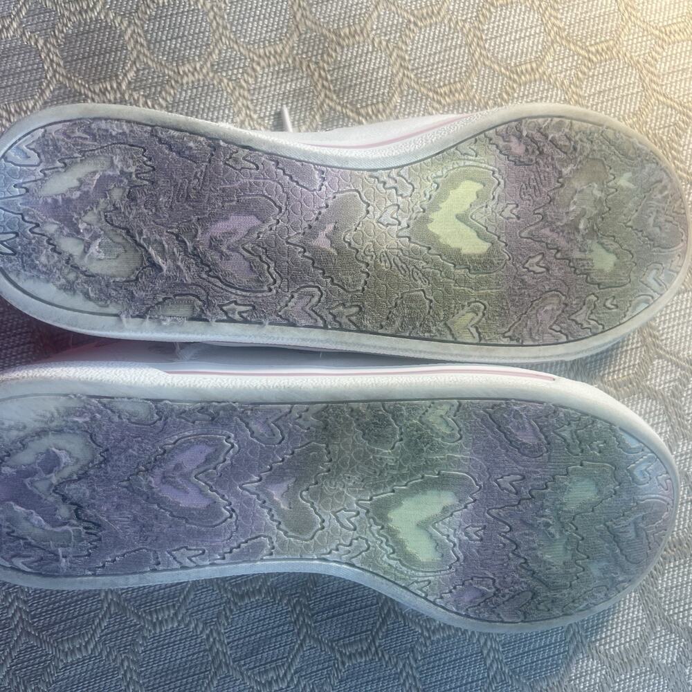 BOBS by Skechers White Strawberry Embroidered Distressed Canvas Sneakers 10 - Picture 8 of 9